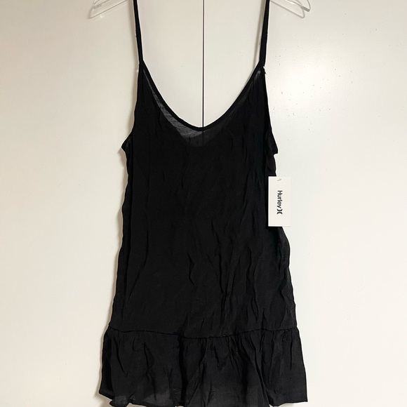 Hurley Mini Dress Coverup Black Size Large Beach Pool Swim NEW - Picture 5 of 13